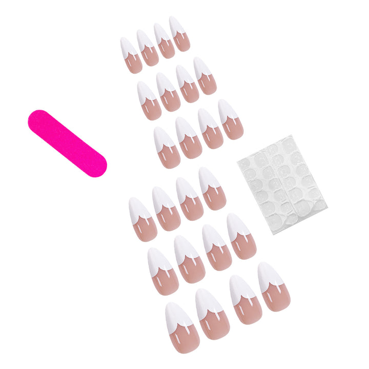 Elegant stiletto artificial nails with heart accents Stornfield
