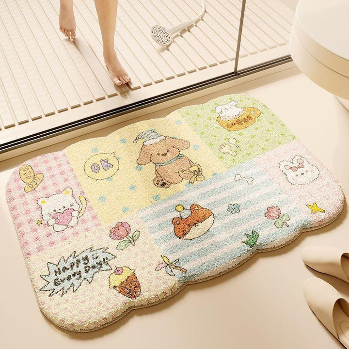 Cute Dog-Themed Plush Bath Mat Stornfield