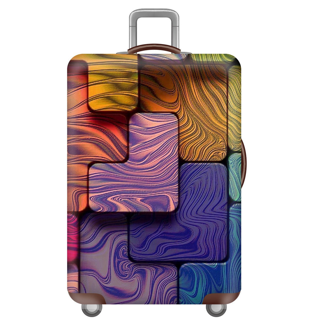 Unisex nan elastic suitcase cover with three-dimensional honeycomb pattern, shock-absorbing stretch protection cover for trolley with zipper Stornfield