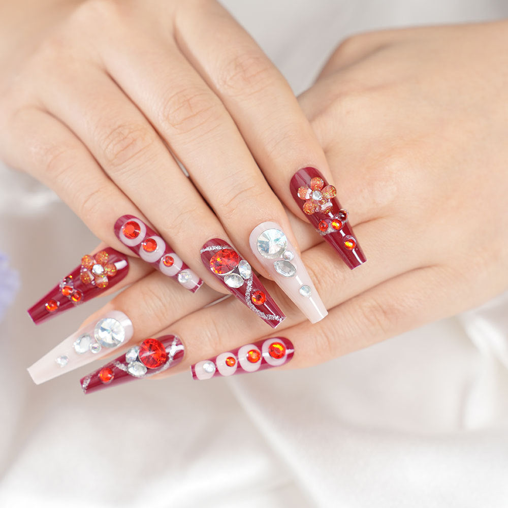 Glamorous Crystal-Enhanced Press-On Nail Set Stornfield
