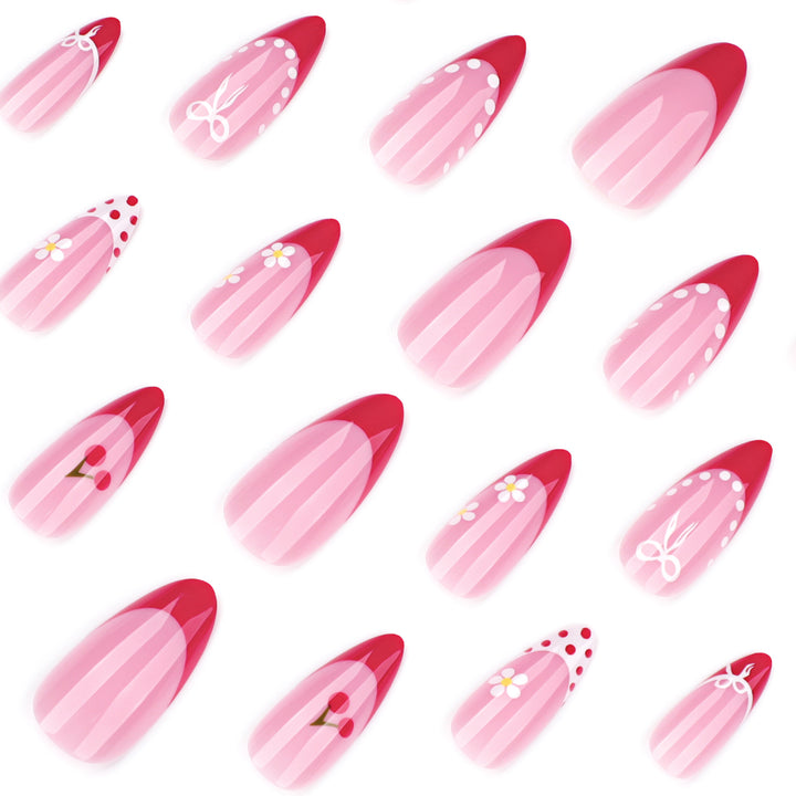 Artistic Nail Extensions with Cheerful Cherry Design Stornfield