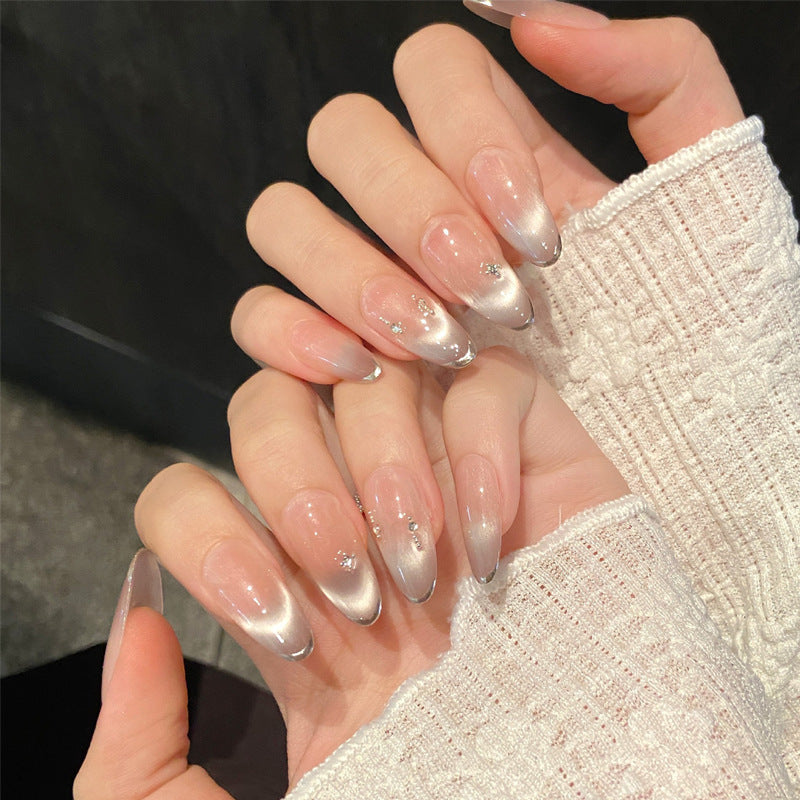 Decorative Press-On Nail Set with Glitter and Rhinestone Accents Stornfield