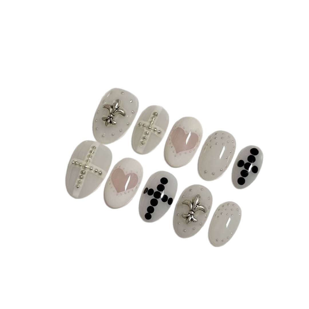 Decorative Press-On Nail Art Set with Unique Designs