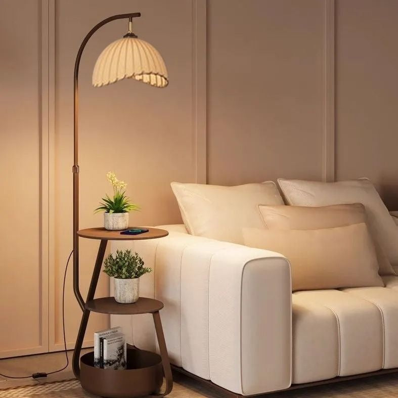 Modern Floor Lamp with Shelves