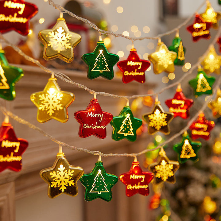 Festive string lights with Christmas ornaments Stornfield