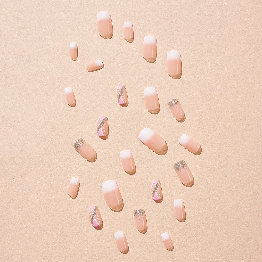 Glamorous French Tip Press-On Nail Art Set