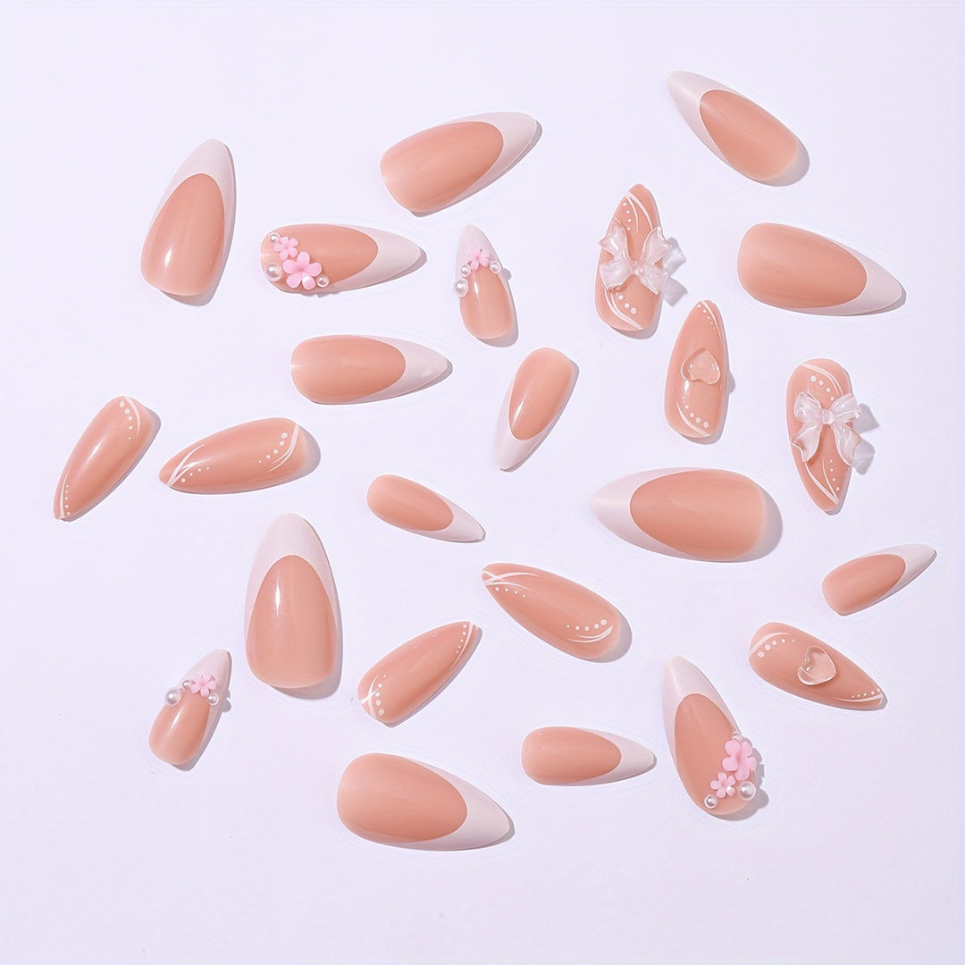 Artificial nail set with delicate flower design Stornfield