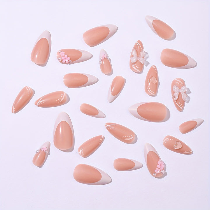 Artificial nail set with delicate flower design Stornfield
