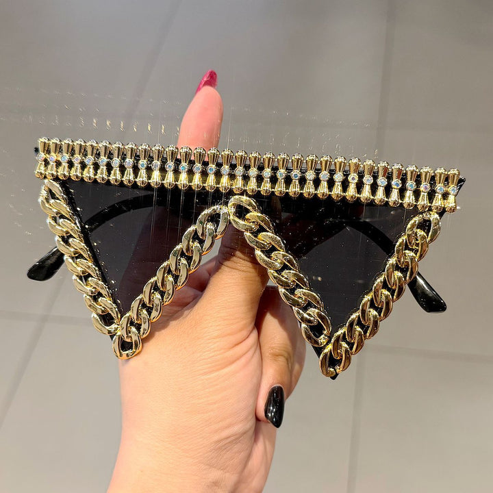 Women's trendy sunglasses with striking chain frame Stornfield