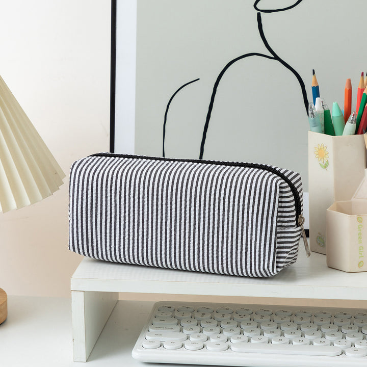 Striped Zippered Pencil Case Bag Stornfield