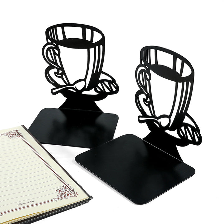 Artistic Coffee-Themed Bookends