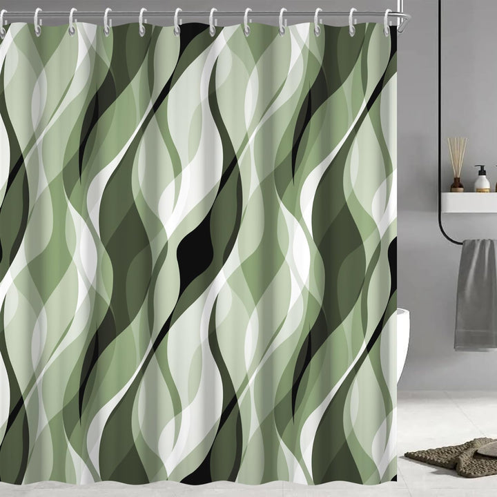 Abstract Wave Pattern Shower Curtain Stornfield