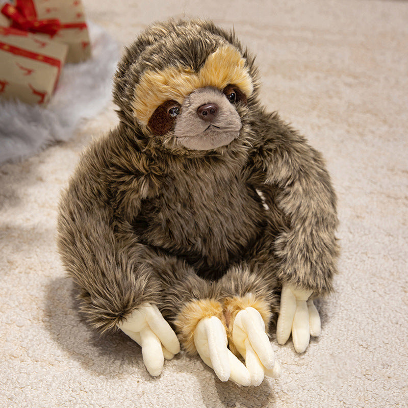 Lifelike Lying-Down Sloth Plush with Extra-Long Arms and Ultra-Soft Faux Fur Stornfield
