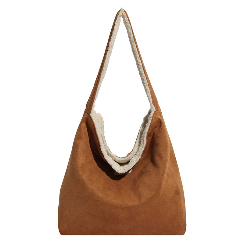 Cozy Faux Suede Shoulder Bag