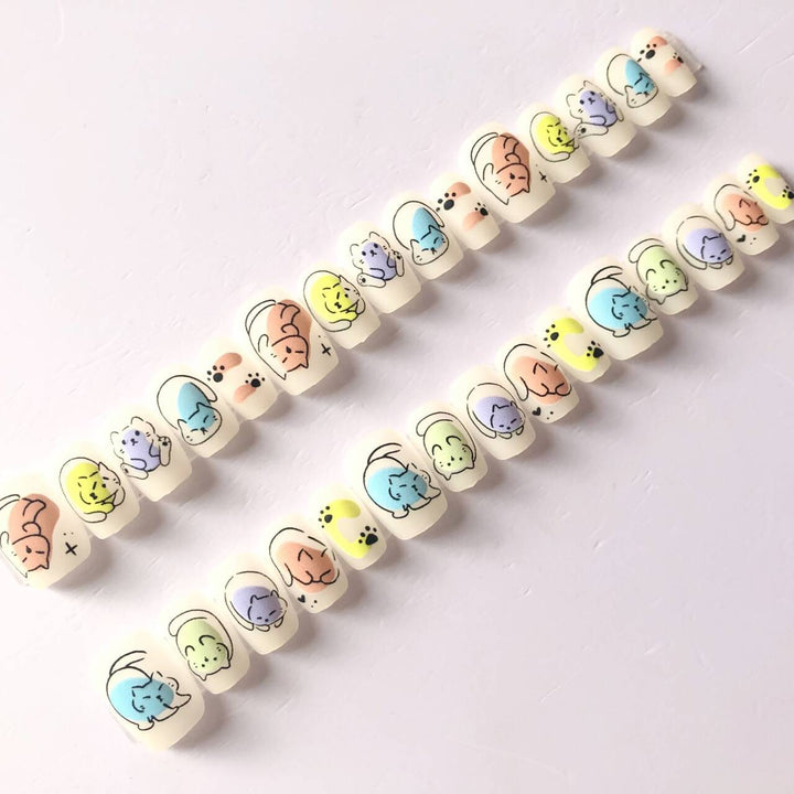 Whimsical Cartoon-Themed Press-On Nail Art Set