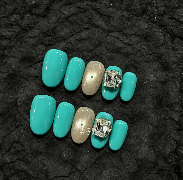 Decorative Press-On Nail Art Set with Gemstone Accents Stornfield