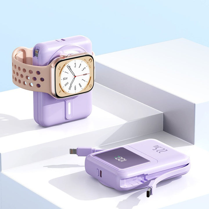 Portable power bank with integrated Apple Watch mounting mechanism and fast charging function Stornfield