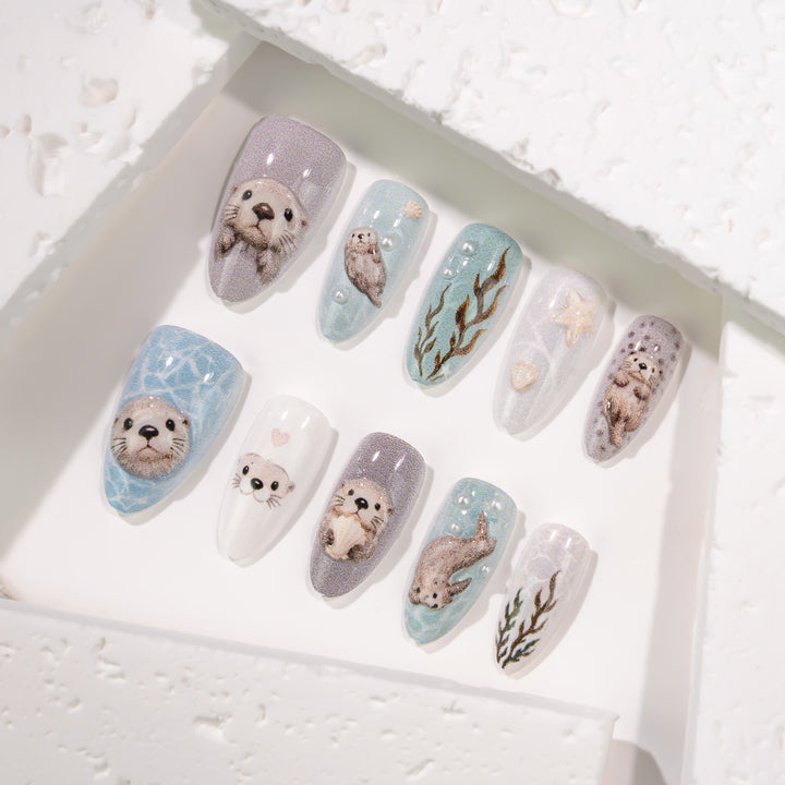 3D Animal-Themed Press-On Nail Art Set Stornfield