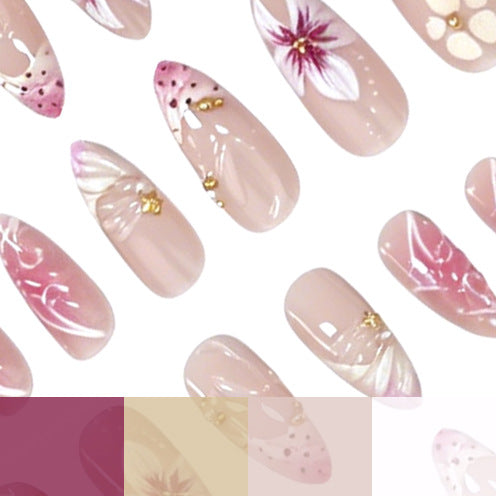 Floral and Metallic Nail Art Enhancements Stornfield