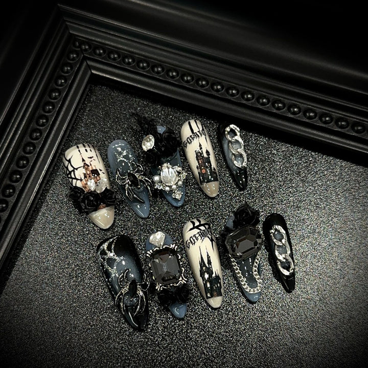 Gothic-Themed Press-On Nail Collection