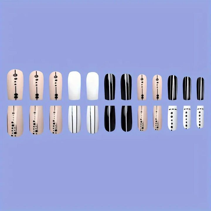 Artistic Geometric Press-On Nail Art Stornfield