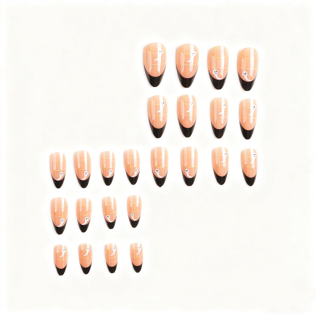 Artistic Ghost-Themed Press-On Nail Tips Stornfield