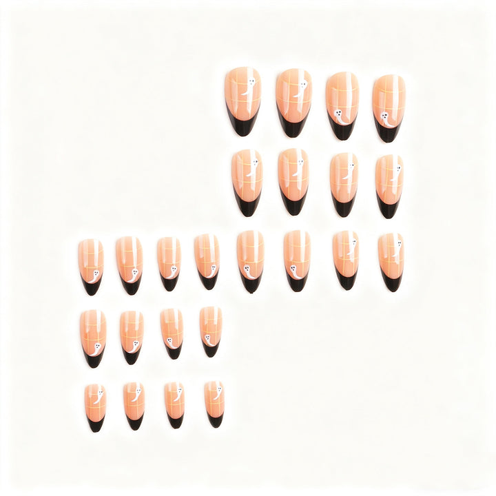Artistic Ghost-Themed Press-On Nail Tips Stornfield