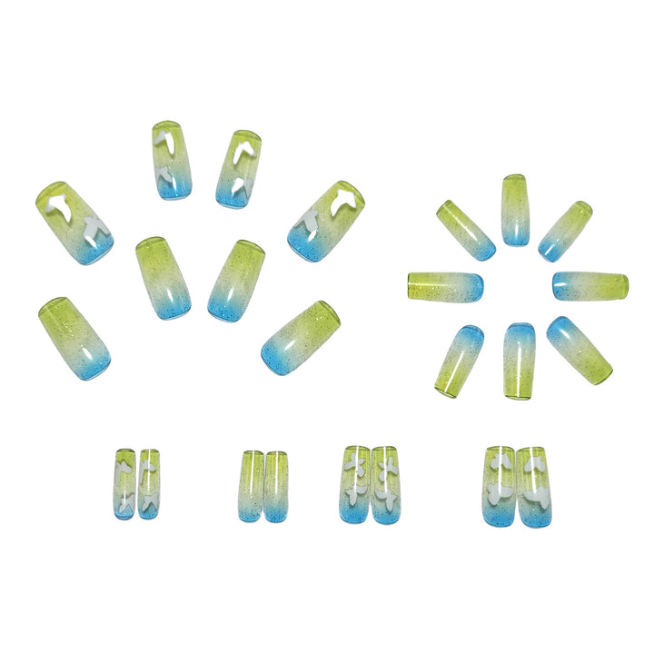 Artificial nails in summer style with butterfly design Stornfield
