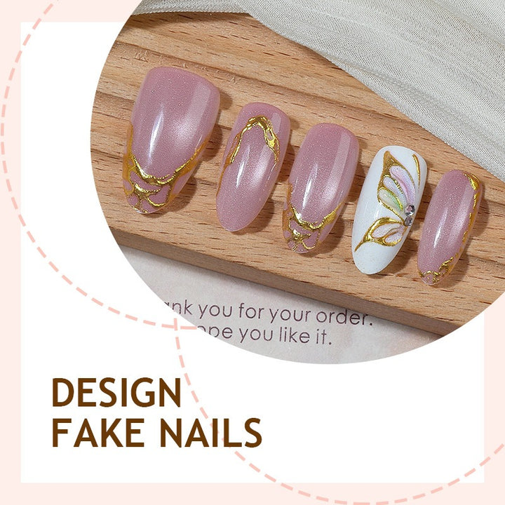 Artificial nail collection with stylish gold accents Stornfield