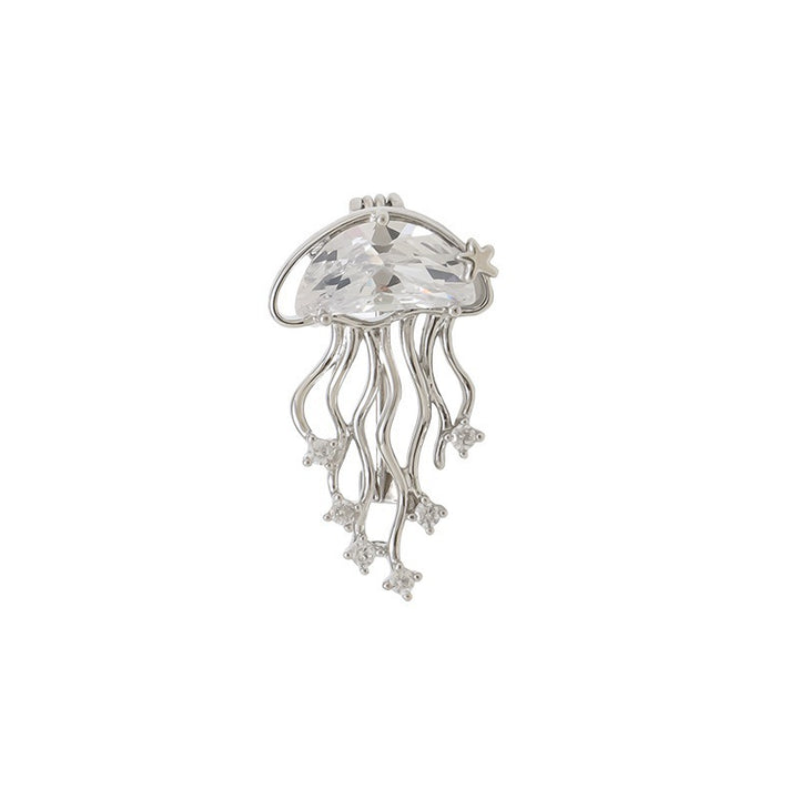 Elegant jellyfish brooch with sparkling crystals Stornfield