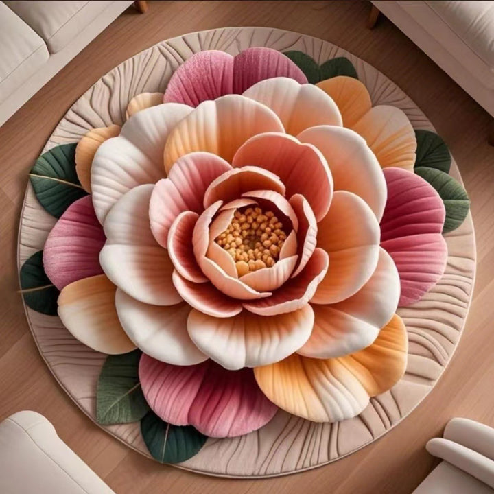 Floral Pattern Plush Area Rug