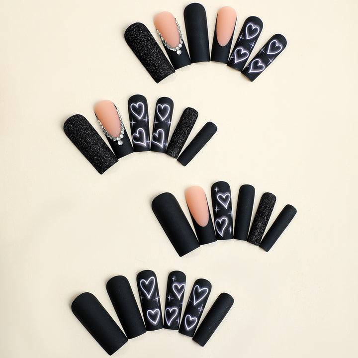 Artistic Heart-Themed Nail Enhancements Stornfield