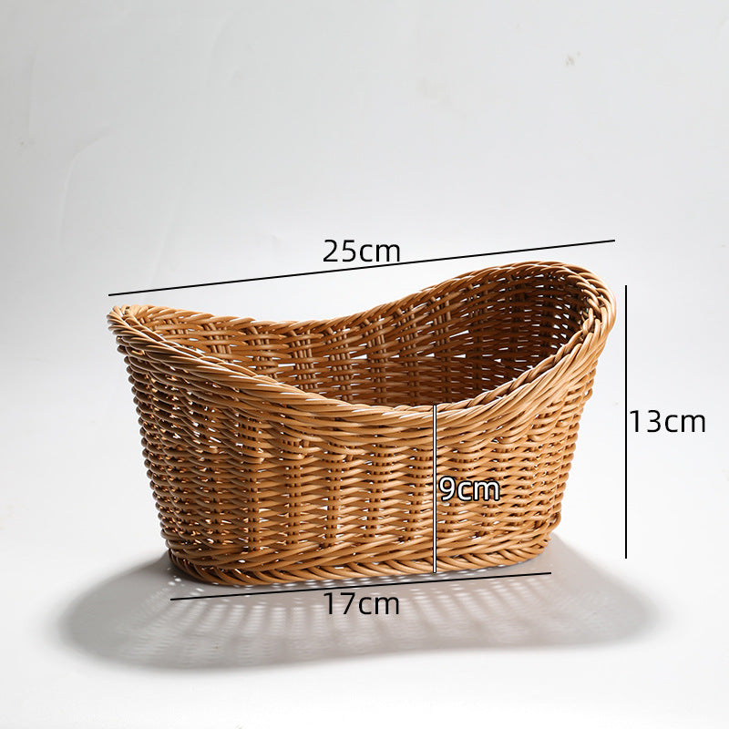 Handcrafted Round Wicker Serving Bowl Stornfield