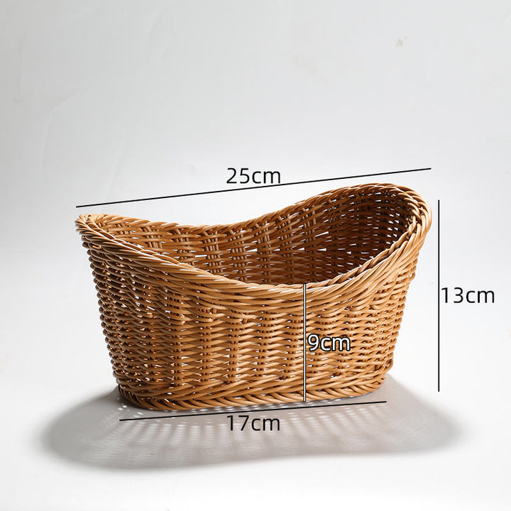 Handcrafted Round Wicker Serving Bowl Stornfield