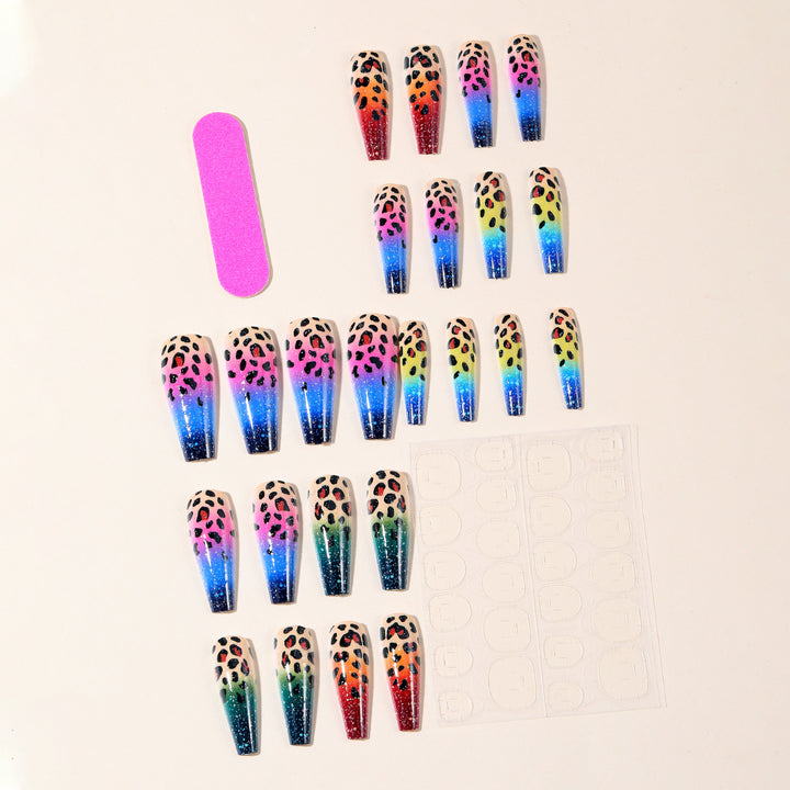 Ombre Leopard Print Nail Art Extensions Stornfield