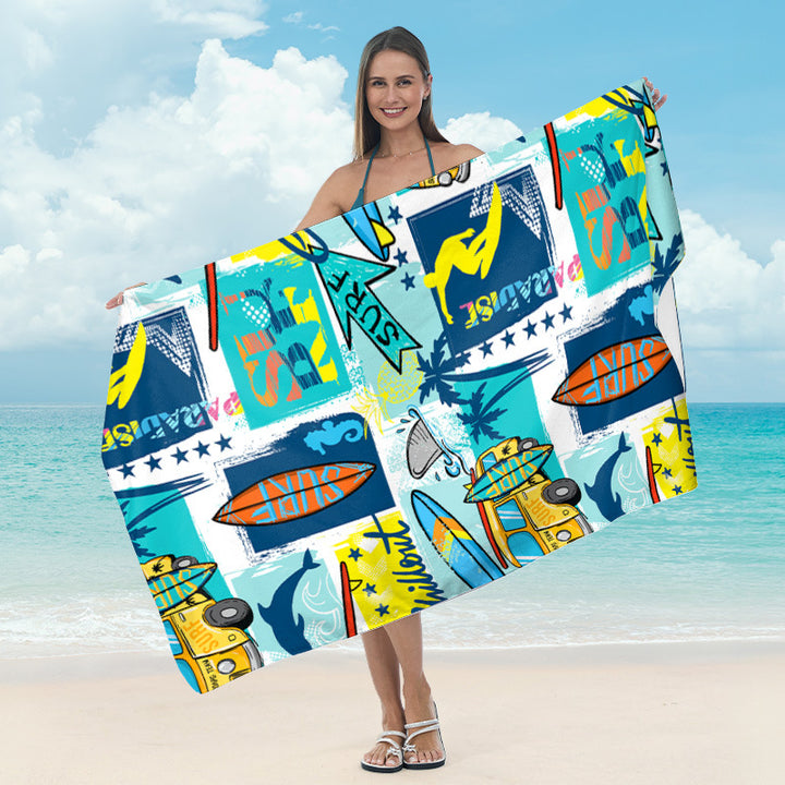 Beach towel with striking surf design Stornfield
