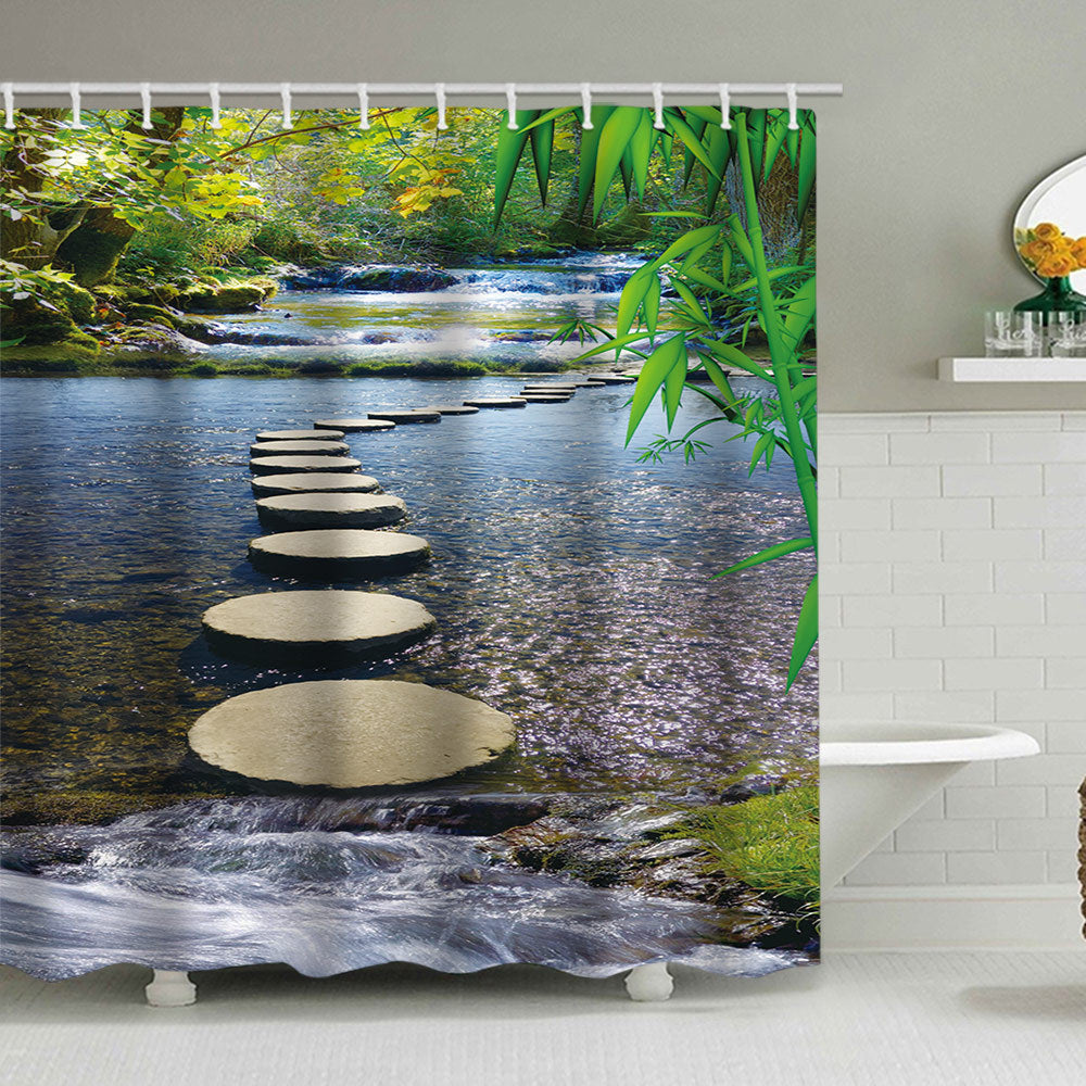 Tranquil Zen Nature Shower Curtain Stornfield