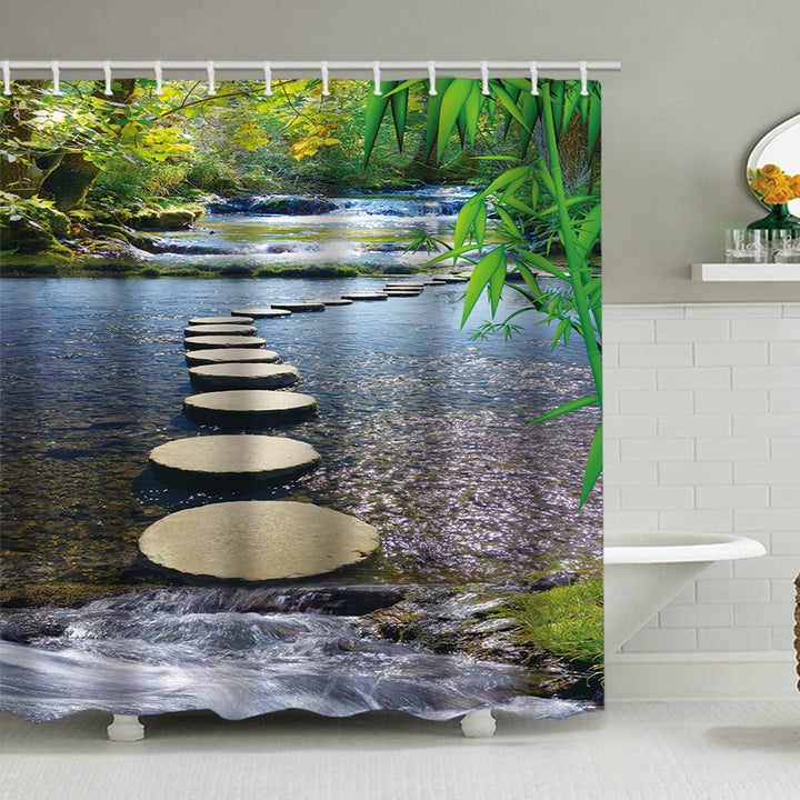 Tranquil Zen Nature Shower Curtain Stornfield
