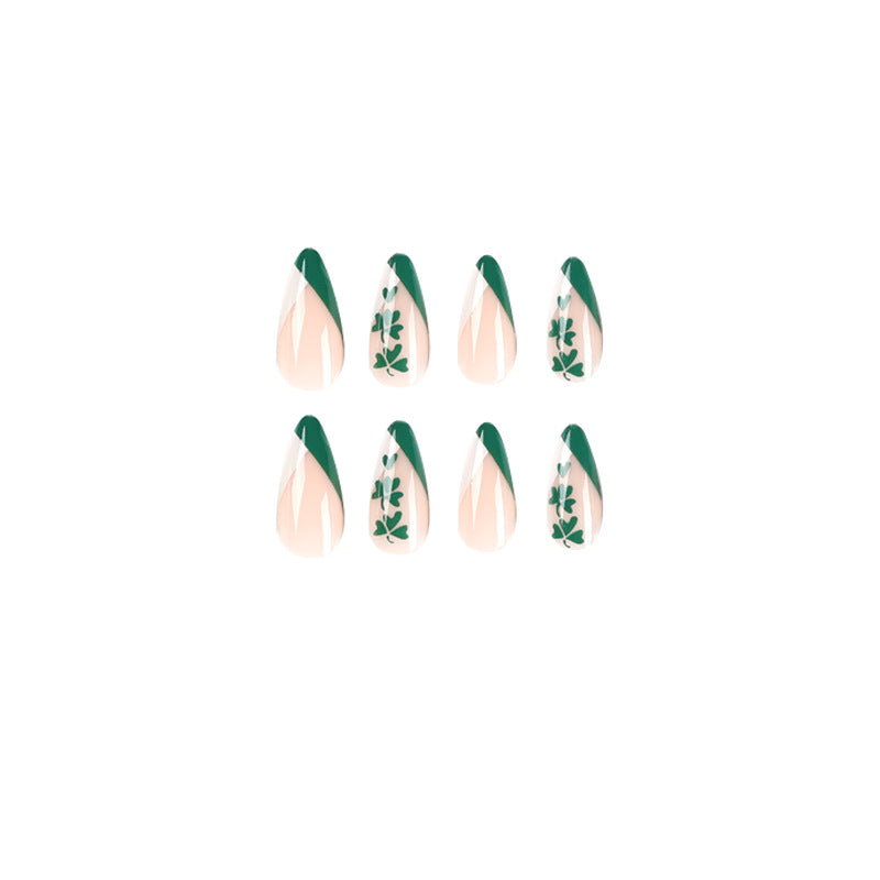Artistic stiletto nails with cloverleaf design Stornfield