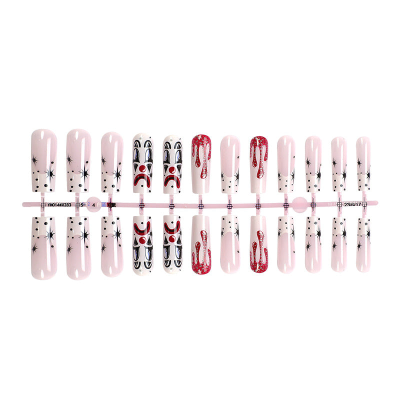 Artistic Press-On Nail Set with Creative Halloween Designs Stornfield