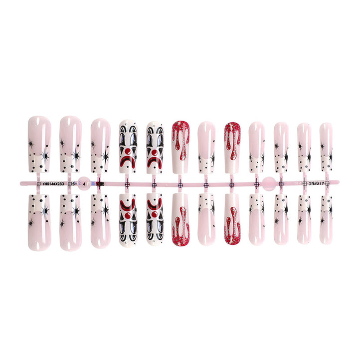 Artistic Press-On Nail Set with Creative Halloween Designs Stornfield