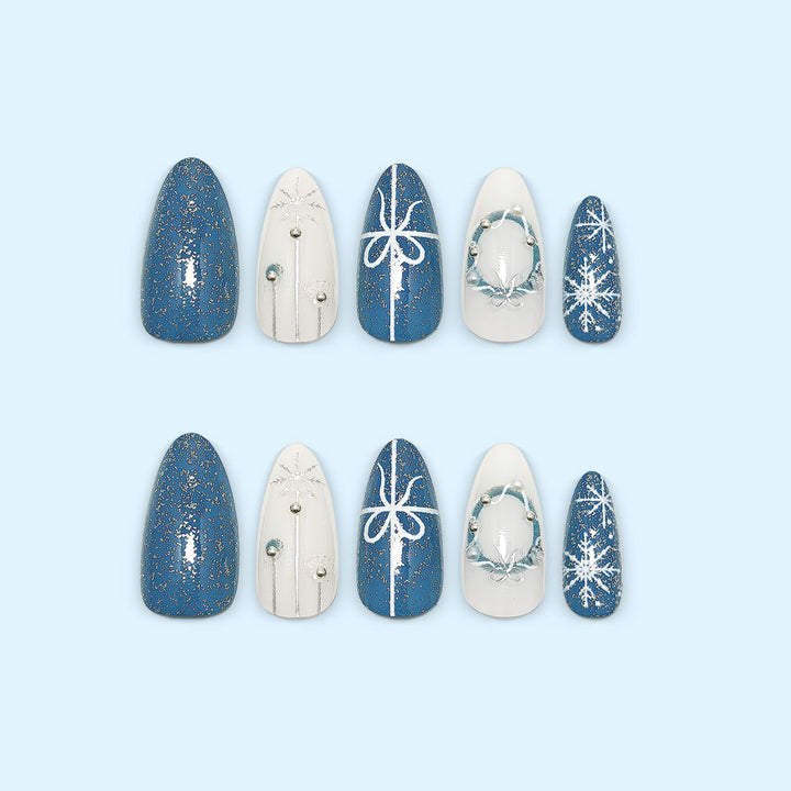 Luxury artificial nails in winter design Stornfield