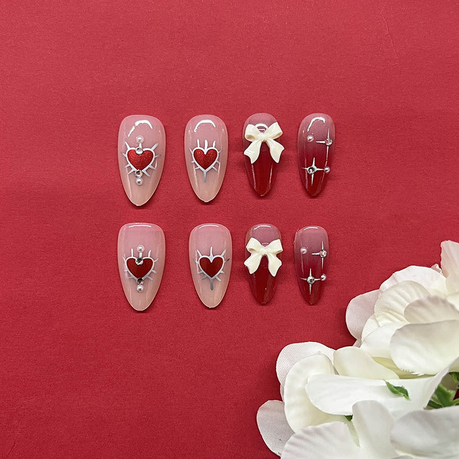 Artistic Heart-Themed Nail Art Extensions Stornfield