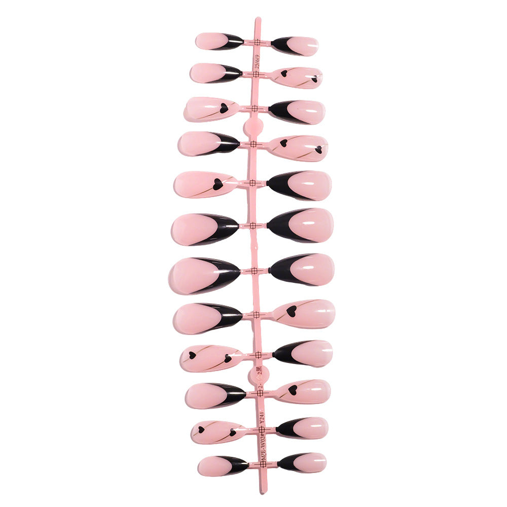 Elegant Heart-Accented Press-On Nail Set Stornfield