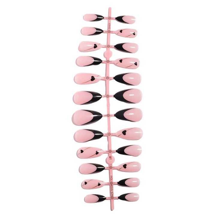 Elegant Heart-Accented Press-On Nail Set Stornfield