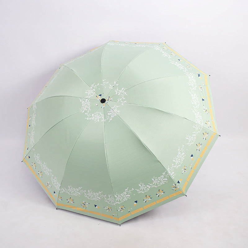 Ladies Elegant Folding Umbrella with Floral Patterns Stornfield
