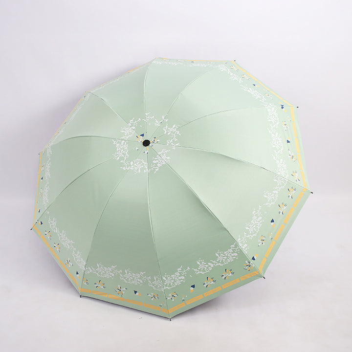 Ladies Elegant Folding Umbrella with Floral Patterns Stornfield