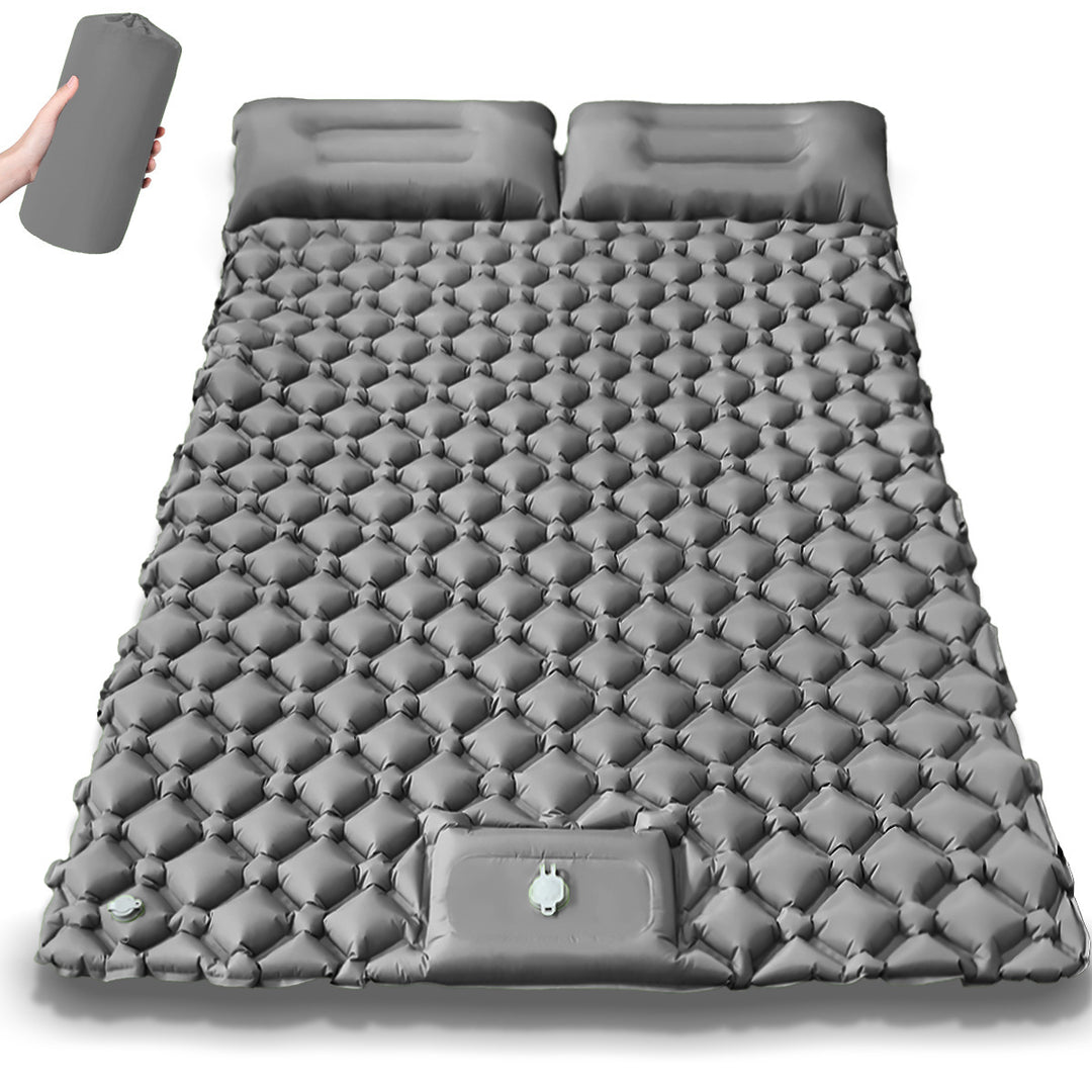 Comfortable double air mattress with integrated pillows Stornfield