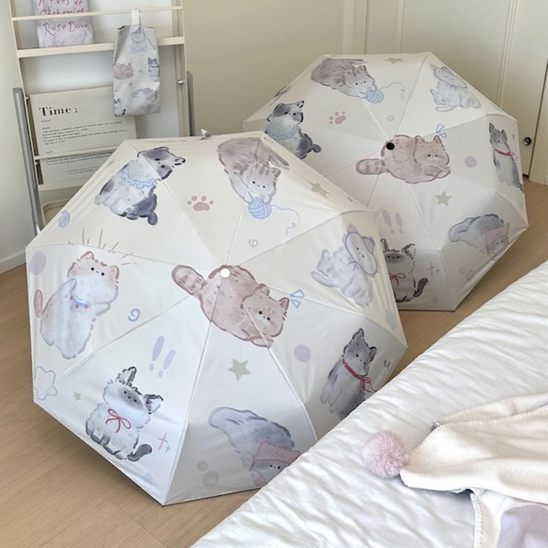 Women's Foldable Umbrella with Charming Cat Pattern Stornfield