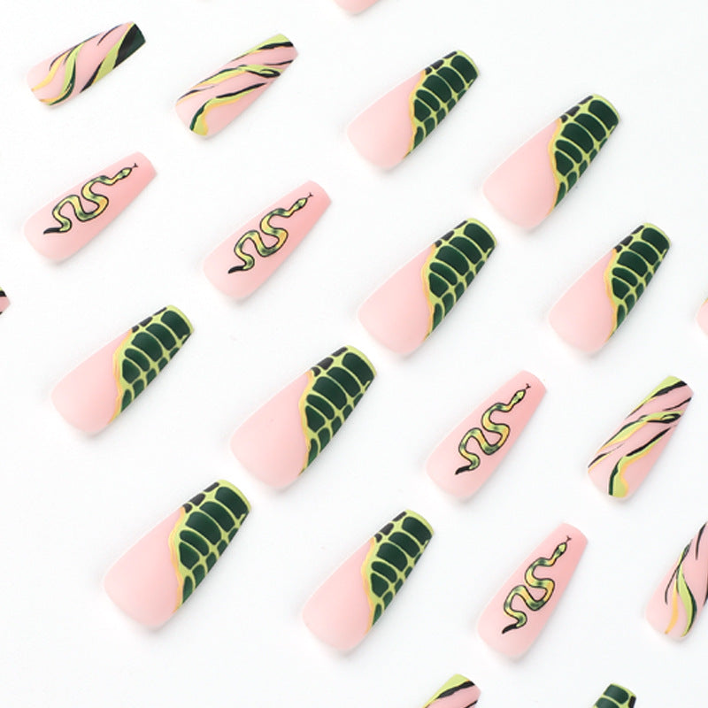 Artful Nail Extensions with Serpentine Design Stornfield